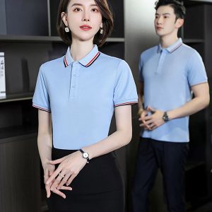 Áo đồng phục polo công ty tone xanh thiên thanh