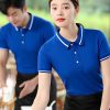 áo polo đồng phục nhà hàng màu xanh dương