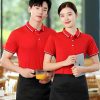 đồng phục nhà hàng phối bo cổ