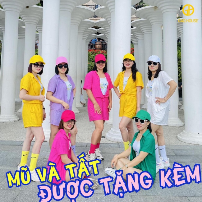 Set áo nhóm đồng phục sơ mi đa sắc màu