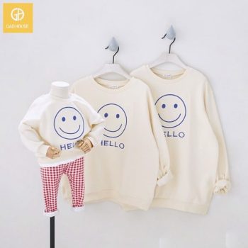 Áo gia đình mùa đông in hình hello mặt cười GF1990130