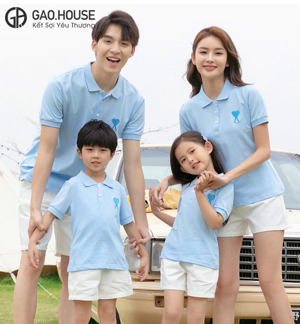 áo thun polo đồng phục gia đình