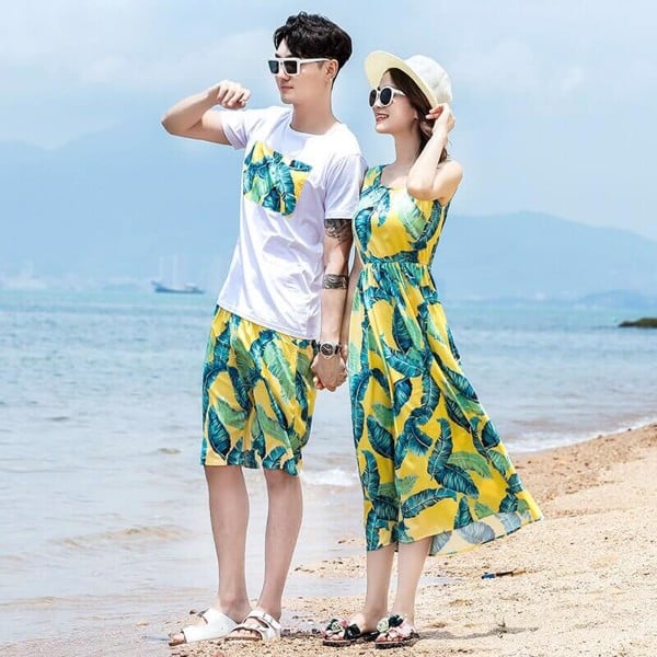 Áo đôi áo cặp 🎀FREESHIP🎀 áo đôi váy sơ mi nam nữ chụp cưới đi biển màu  xanh - AV14 (có ảnh thật) | Shopee Việt Nam