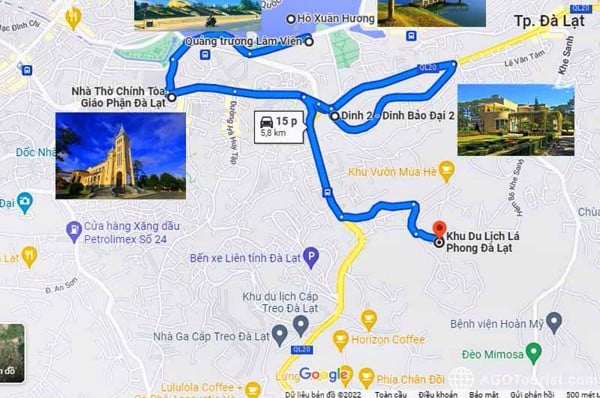 Google Map chỉ đến khu du lịch Lá Phong