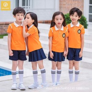 Đồng phục học sinh màu cam siêu đẹp GHS2230006
