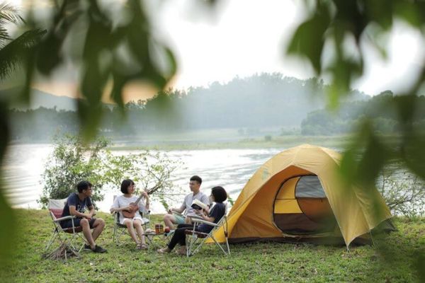cắm trại hồ đồng đò
