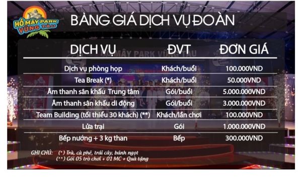 khu du lịch hồ mây vũng tàu