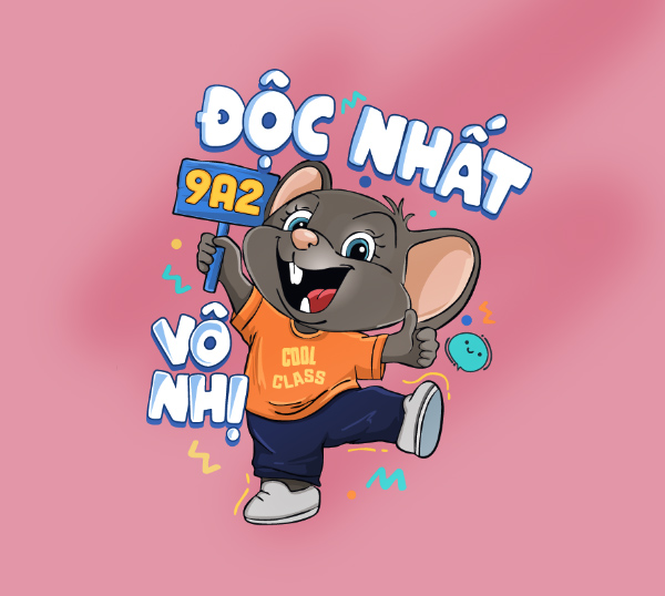 Logo lớp 9A hình con chuột