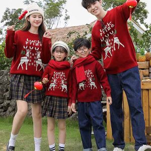 Đồng phục gia đình mùa đông dáng sweater