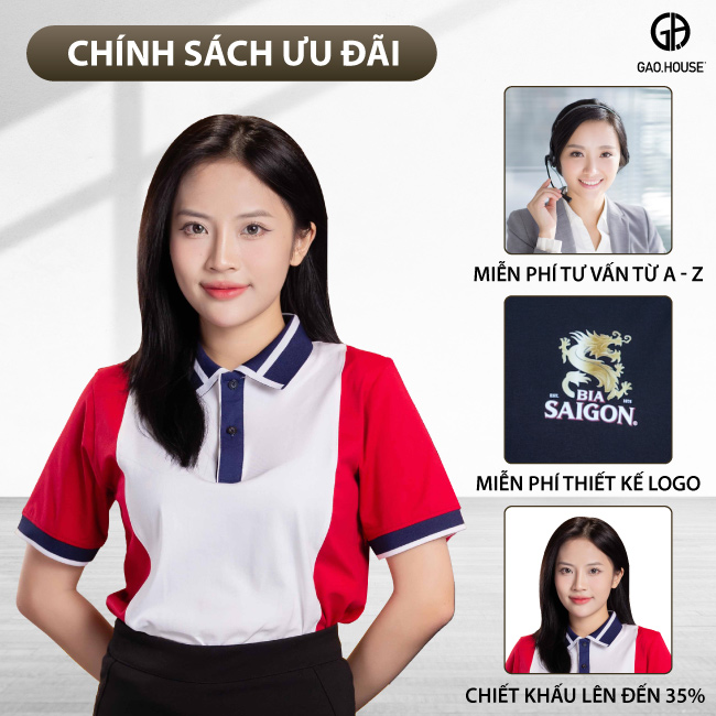Chính sách ưu đãi áo côn g ty màu đỏ