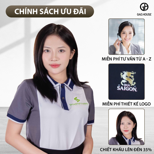 Chính sách ưu đãi áo côn g ty màu ghi