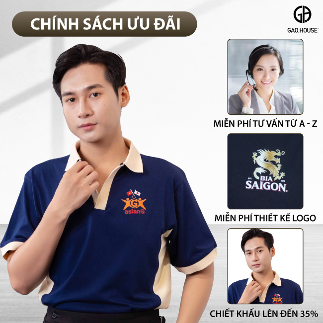Chính sách ưu đãi áo côn g ty màu xanh be