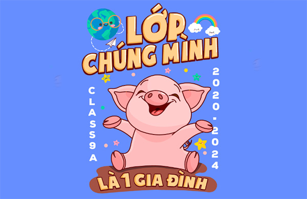 Logo áo lớp in hình con lợn