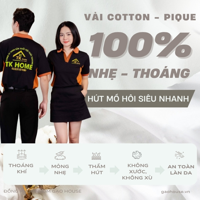 Vải may áo công ty màu den