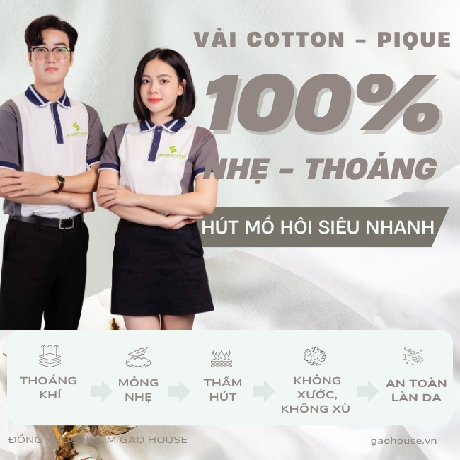 Vải may áo công ty màu ghi