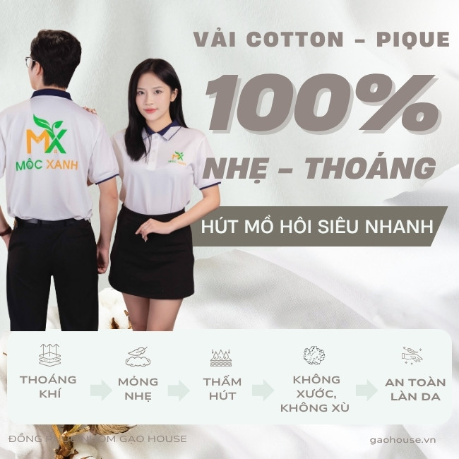 Vải may áo công ty màu trắng