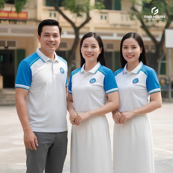 áo thun đồng phục họp lớp 20 năm màu trắng xanh