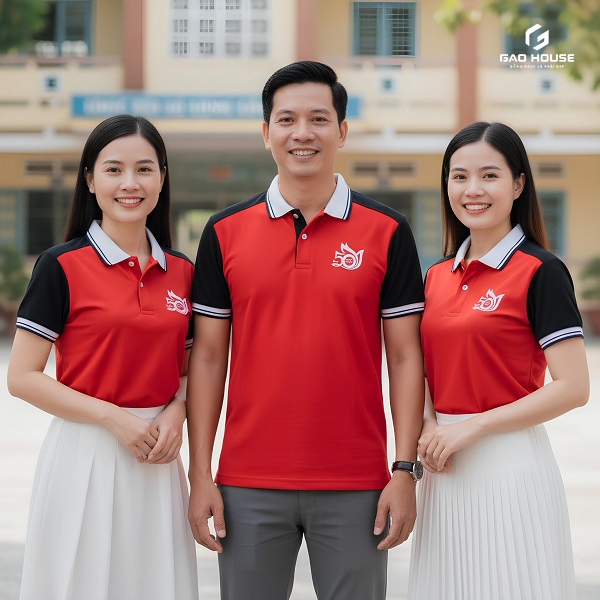 đồng phục họp lớp 50 năm màu đỏ đen