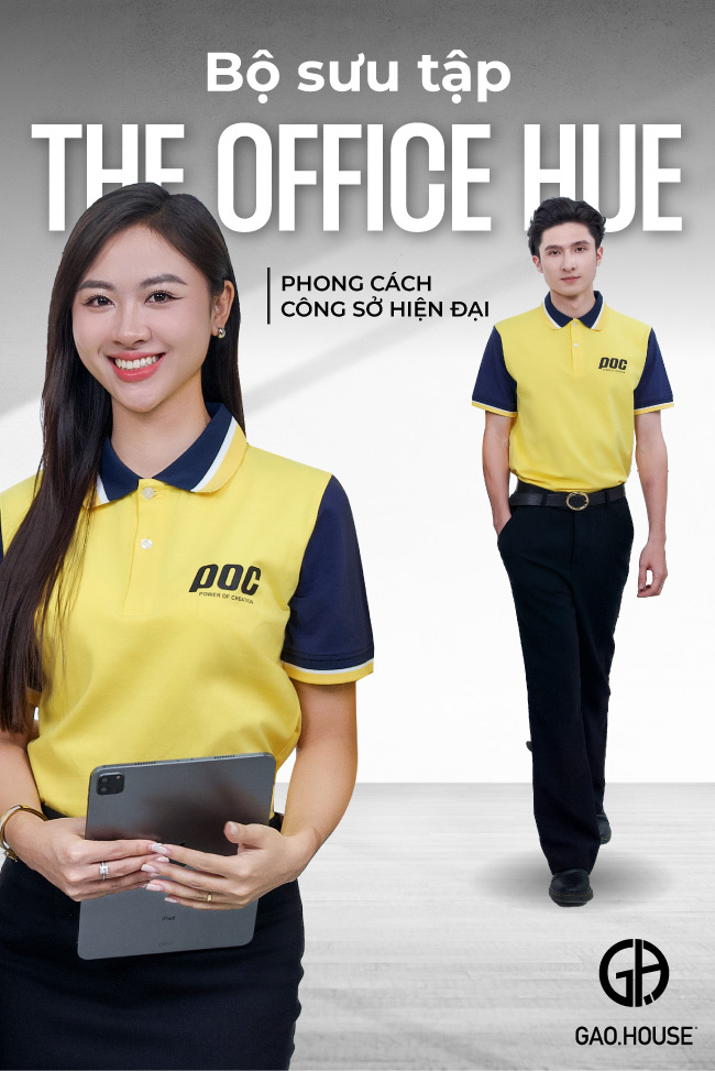 Áo đồng phục công ty màu vàng