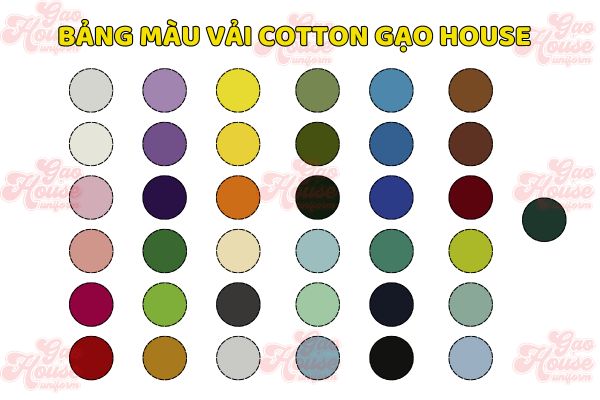 bảng màu vải cotton gạo House