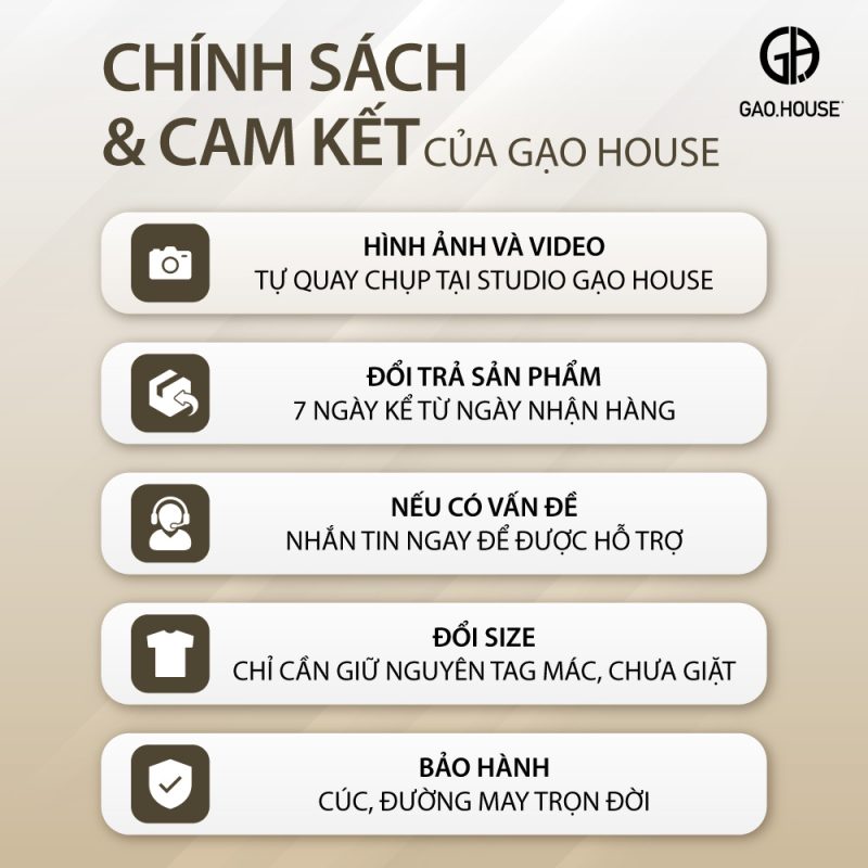 Chính sách cam kết của Gạo House