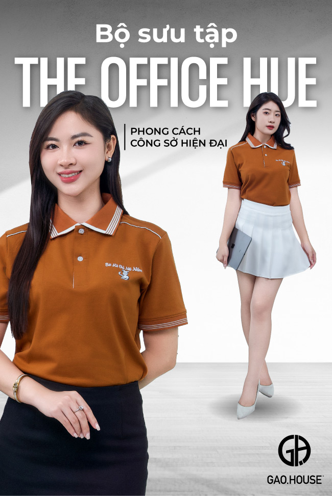 May áo đồng phục công ty cao cấp màu nâu