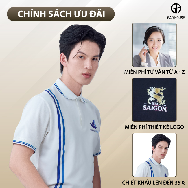 Ưu đãi của Gạo house về mẫu áo trắng sọc xanh