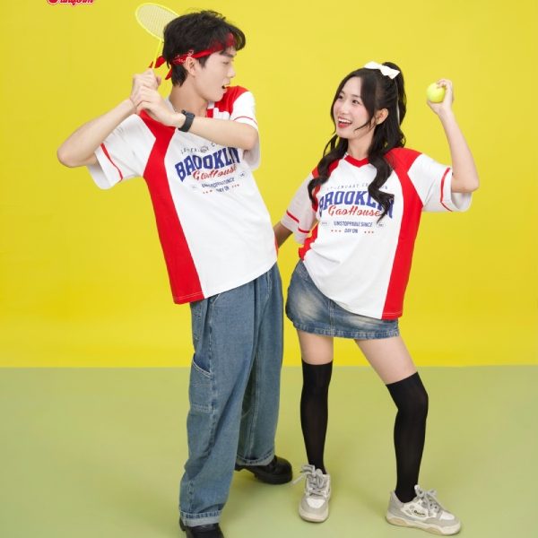 Áo đồng phục lớp phối sườn đỏ