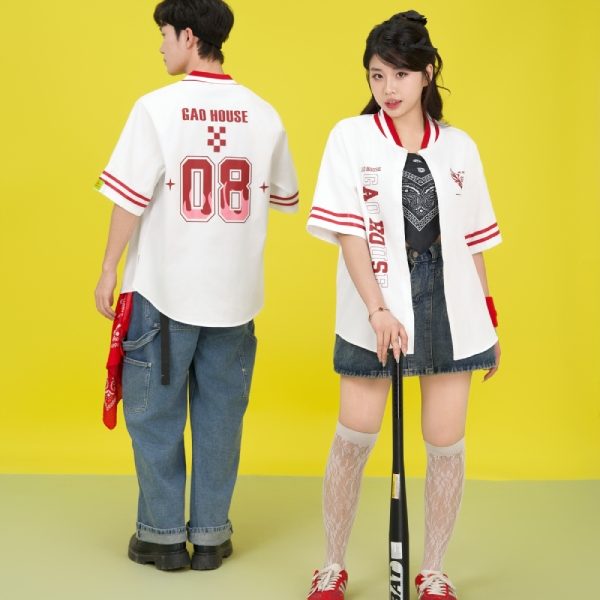 áo đồng phục lớp trắng phối line đỏ