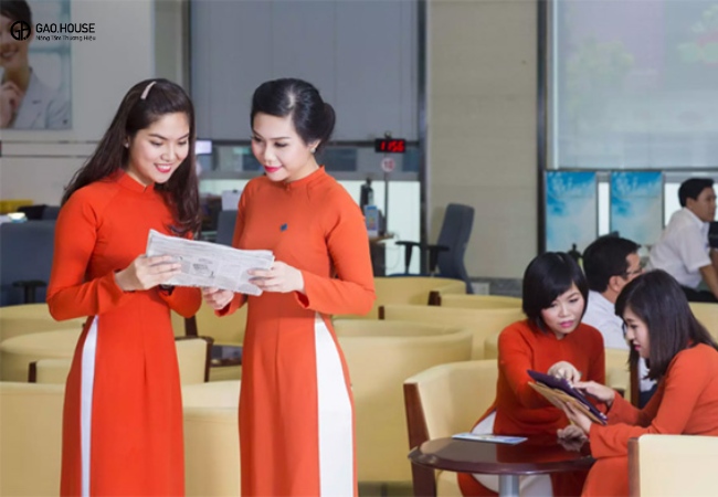 áo dài đồng phục sacombank