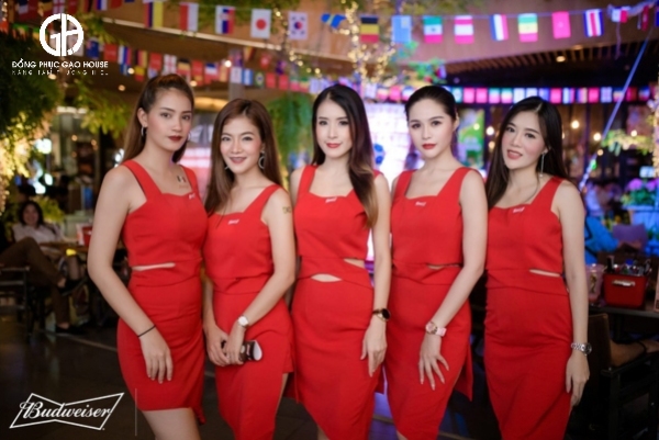 mẫu váy đồng phục bia budweiser đẹp