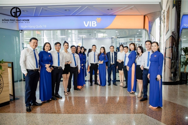 may áo dài đồng phục vib