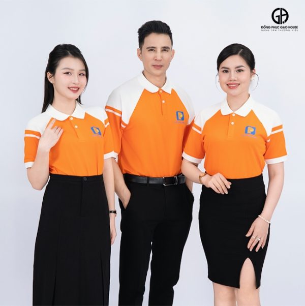 Áo Đồng Phục Công Ty Petrolimex Cam Trắng Trẻ Trung - Hình ảnh 2