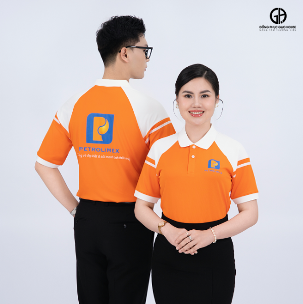 Áo Đồng Phục Công Ty Petrolimex Cam Trắng Trẻ Trung - Hình ảnh 3