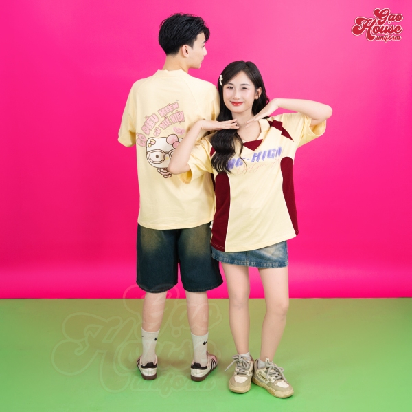 áo lớp cổ v cá tính
