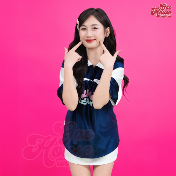 áo lớp flow m phối line trắng