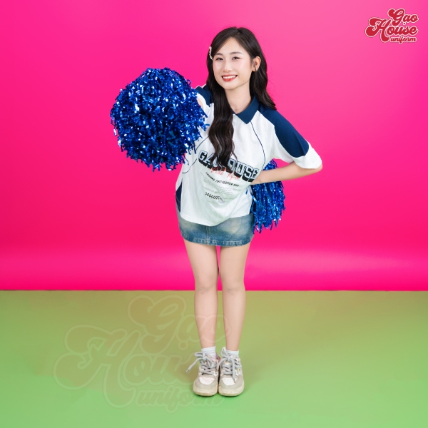 áo lớp G-Bling gạo house trắng xanh