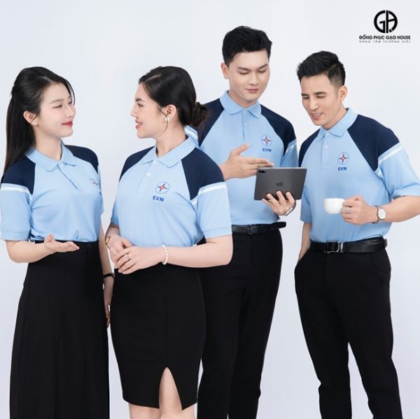 Áo Đồng Phục Công Ty EVN Phối Cầu Vai Xanh Đen - Hình ảnh 7