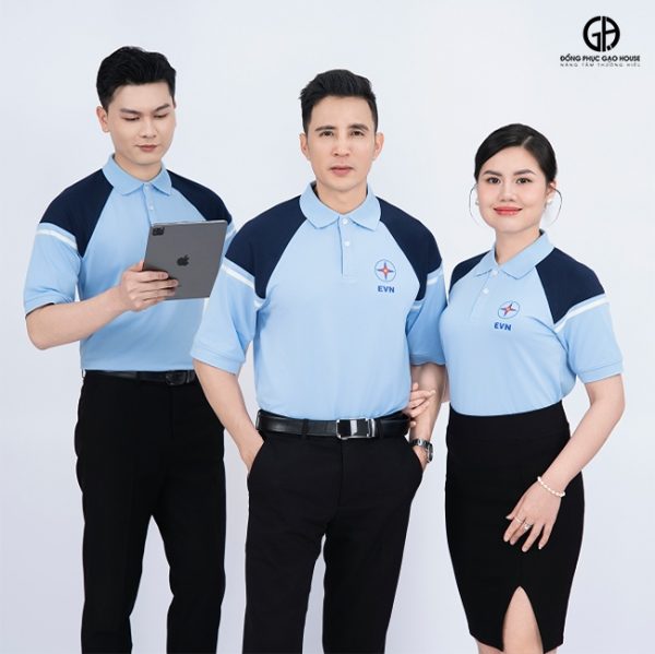 Áo Đồng Phục Công Ty EVN Phối Cầu Vai Xanh Đen - Hình ảnh 4