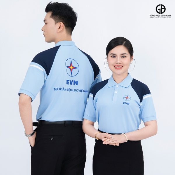 Áo Đồng Phục Công Ty EVN Phối Cầu Vai Xanh Đen - Hình ảnh 5