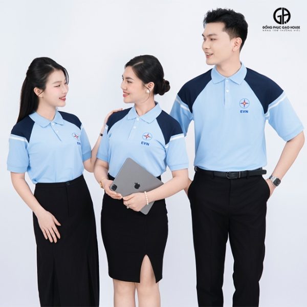 Áo Đồng Phục Công Ty EVN Phối Cầu Vai Xanh Đen - Hình ảnh 6