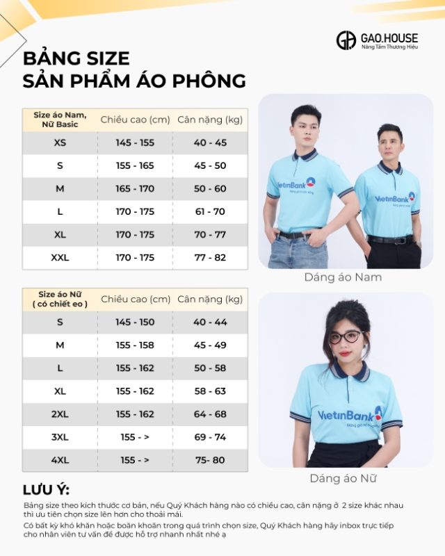 Bảng size chi tiết doanh nghiệp Vietinbank