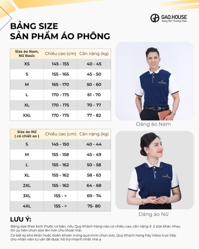Bảng size chi tiết doanh nghiệp Vinhome