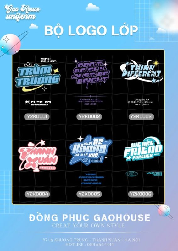 bộ logo áo lớp đẹp, chất