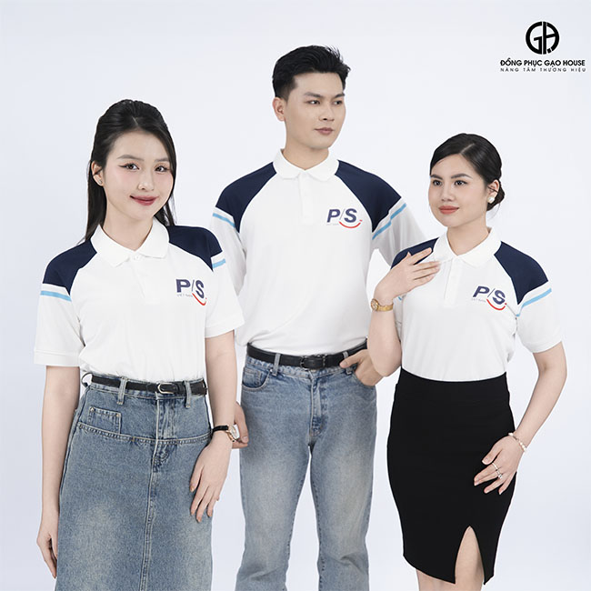 đồng phục công ty ps màu trắng