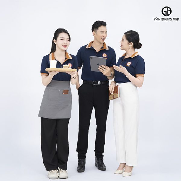 đồng phục nhà hàng màu xanh