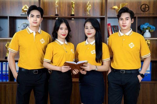 in áo đồng phục be đẹp