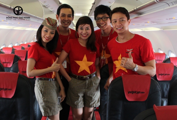 in áo đồng phục vietjet đẹp