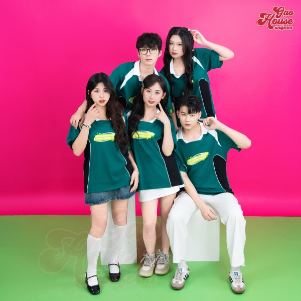 in áo lớp thể thao racing green theo yêu cầu