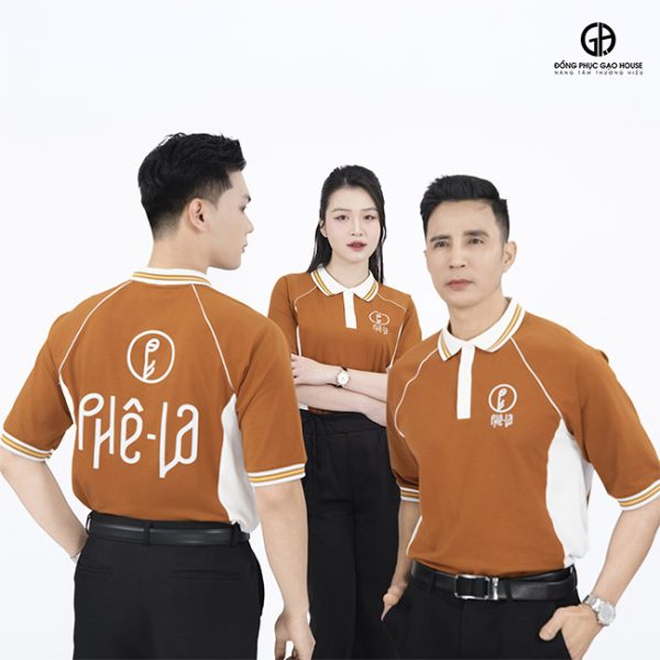 Áo Đồng Phục Nhà Hàng Phê La Nâu Trầm Ấm Hiện Đại